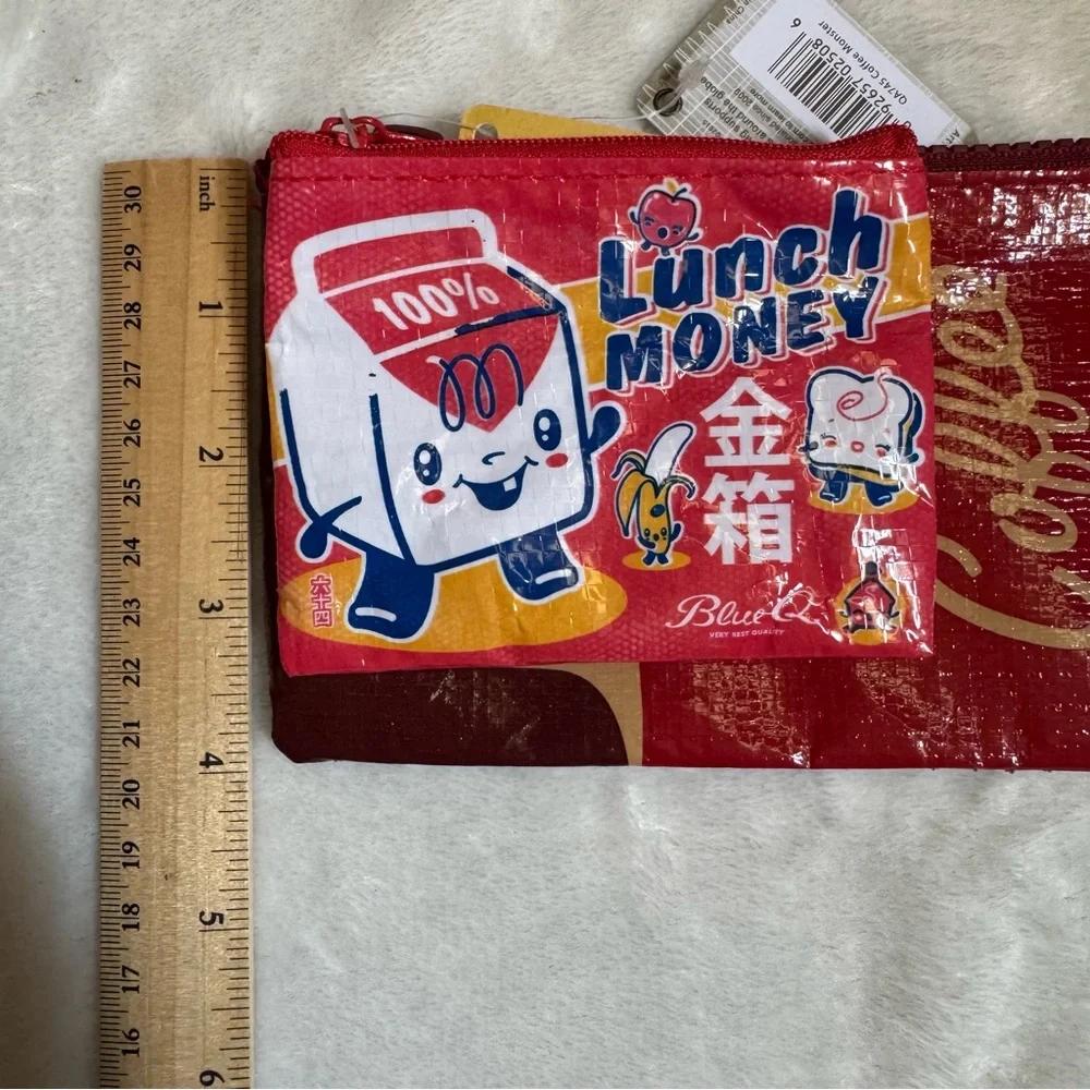 Blue Q Lunch Money Coin Purse and Coffee Monster Pencil Case